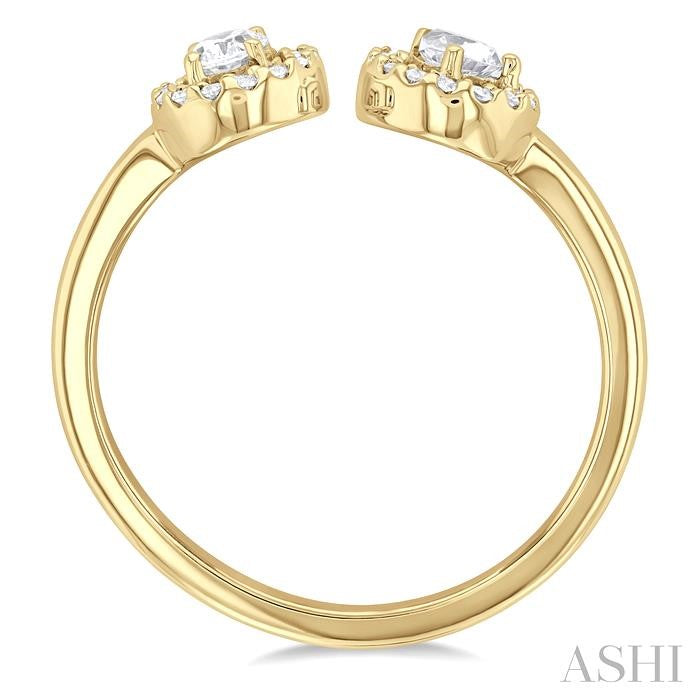 ASHI Toi Et Moi Halo Diamond Fashion Open Ring 368E4PPFHYG