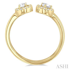 ASHI Toi Et Moi Halo Diamond Fashion Open Ring 368E4PPFHYG