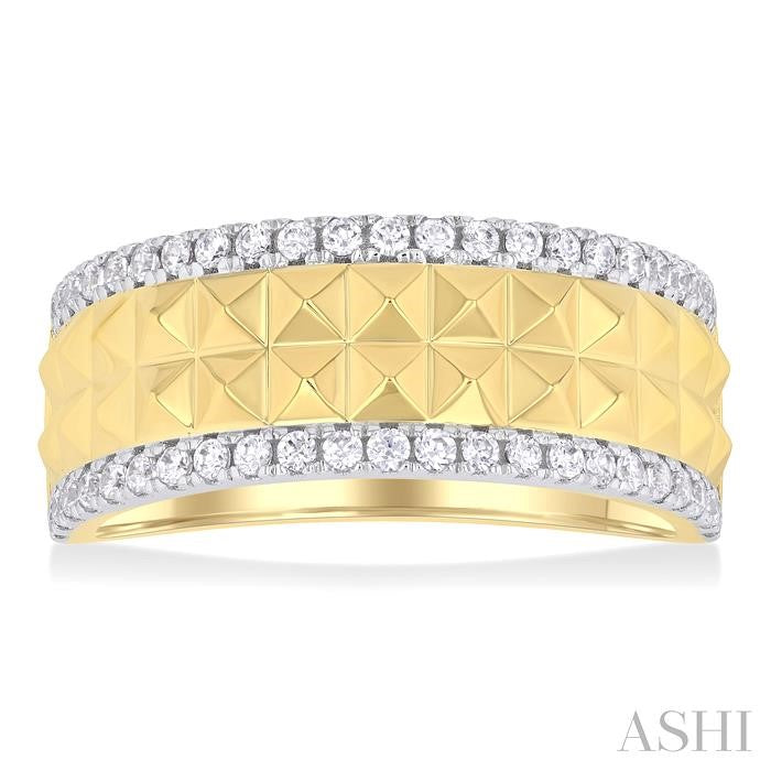 ASHI Pyramid Bold Diamond Fashion Wide Band 368F5PPFGYG