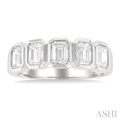 ASHI Emerald Shape Bezel Set Diamond Band 368J0PPFGWG-OC-1.50