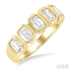 ASHI Emerald Shape Bezel Set Diamond Band 368J0PPFGYG-OC-1.50