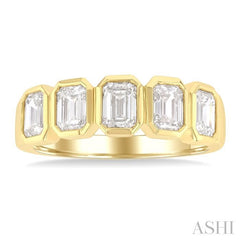 ASHI Emerald Shape Bezel Set Diamond Band 368J0PPFGYG-OC-1.50