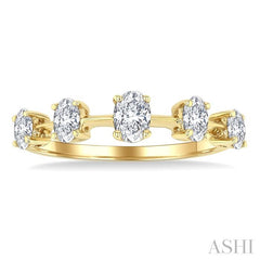 ASHI Oval Shape 5 Stone Half Eternity Diamond Fashion Band 368K2PPFGYG-OV