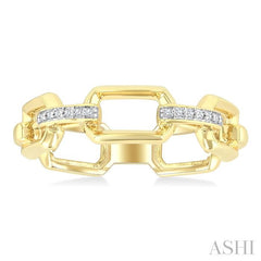 ASHI Bold Octagon Shape Link Diamond Fashion Ring 368X9PPTGYG-OC