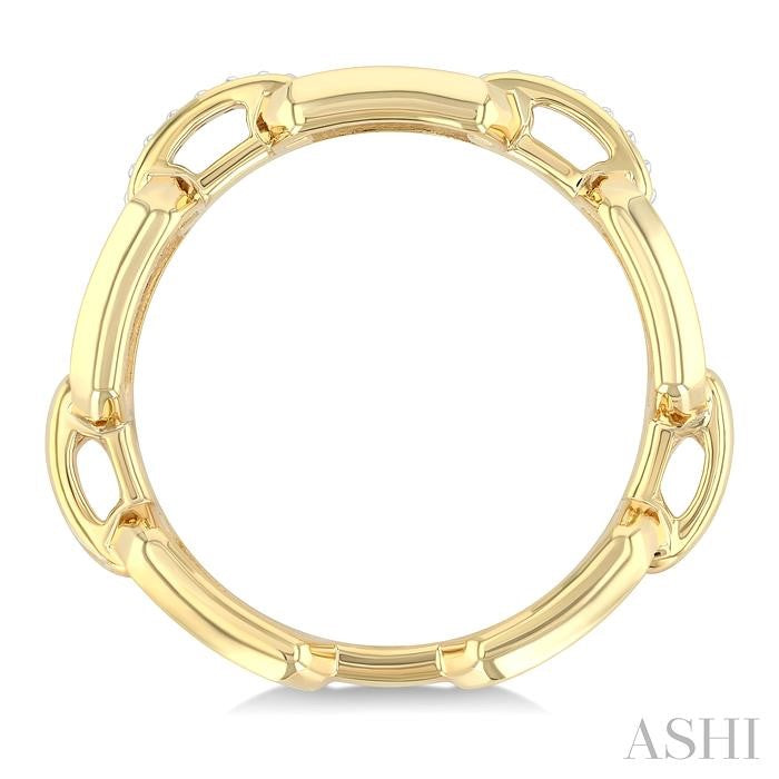 ASHI Bold Octagon Shape Link Diamond Fashion Ring 368X9PPTGYG-OC