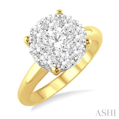 ASHI Round Shape Lovebright Essential Diamond Ring 36900PPFVYW-1.50
