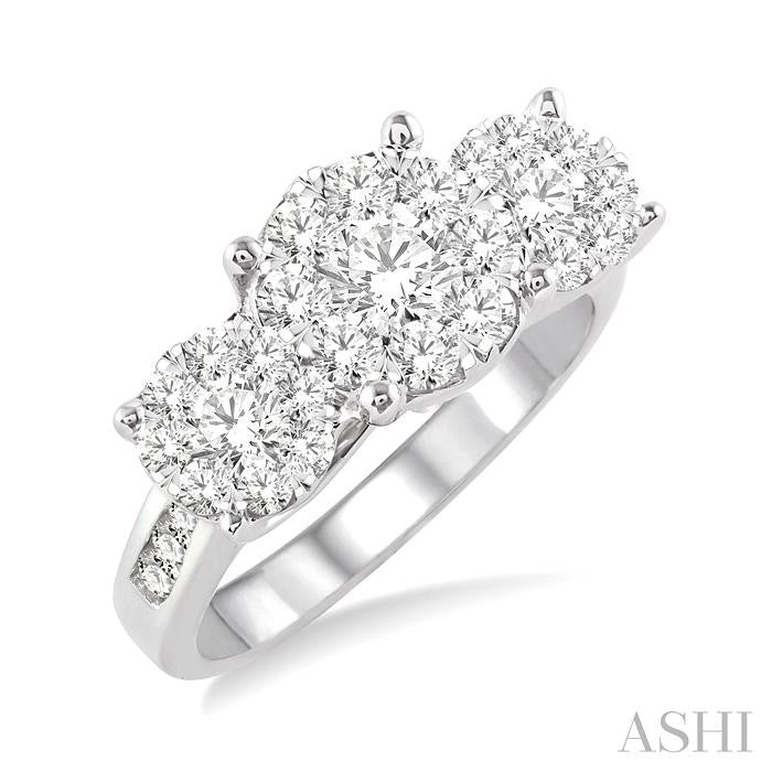 ASHI Round Shape Past Present & Future Lovebright Essential Diamond Ring 36910PPFVWG-1.50