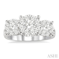 ASHI Round Shape Past Present & Future Lovebright Essential Diamond Ring 36910PPFVWG-1.50