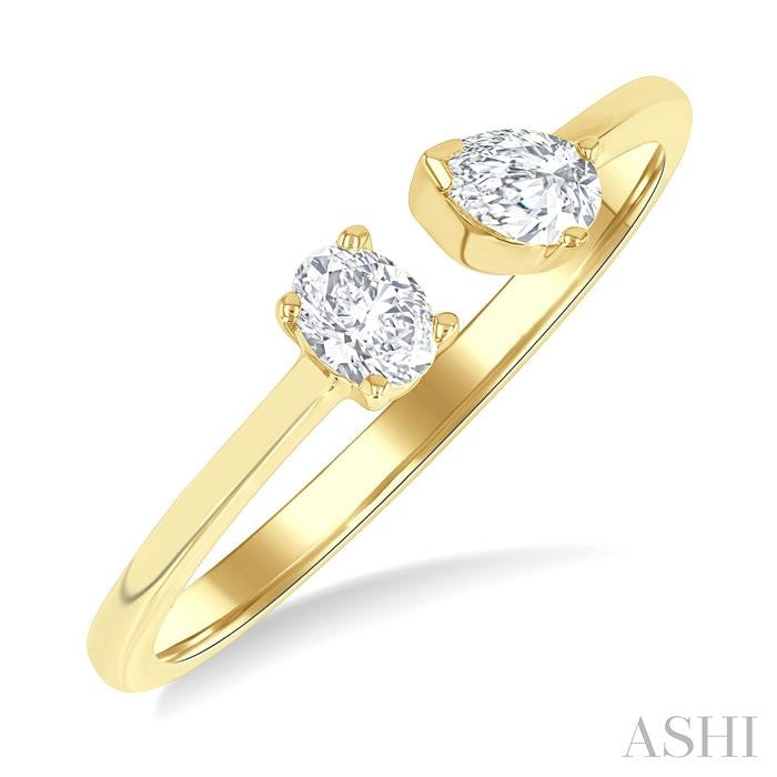 ASHI Toi Et Moi Diamond Fashion Open Ring 369E5PPFHYG