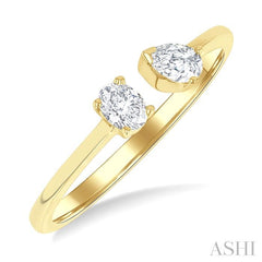 ASHI Toi Et Moi Diamond Fashion Open Ring 369E5PPFHYG