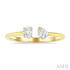 ASHI Toi Et Moi Diamond Fashion Open Ring 369E5PPFHYG
