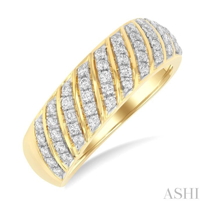 ASHI Ribbed Diamond Fashion Ring 369H3PPTGYG
