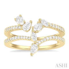 ASHI Mixed Shape Diamond Fashion Open Ring 369K2PPFGYG