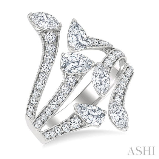 ASHI Mixed Shape Diamond Fashion Open Ring 369L0PPFGWG-2.25