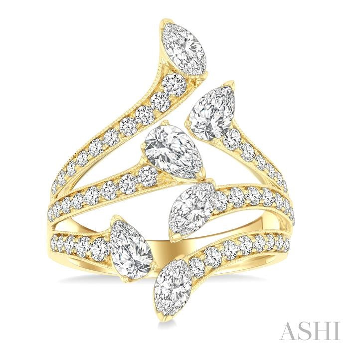 ASHI Mixed Shape Diamond Fashion Open Ring 369L0PPFGYG-2.25