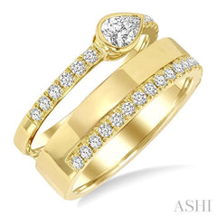 ASHI Pear Shape Bezel Diamond Fashion Open Ring 369V2PPFGYG