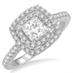 Parkplace Jewelers Princess Shape Halo Diamond Engagement Ring 243H3PPFHWG-LE