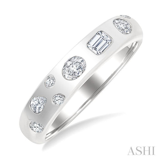 ASHI Mixed Shape Bezel Set Diamond Fashion Band 370G5PPFGWG