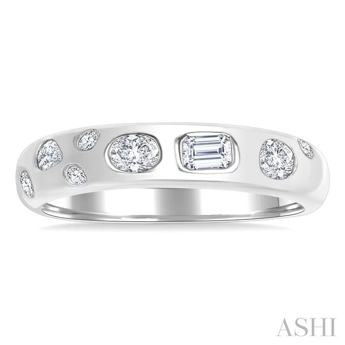 ASHI Mixed Shape Bezel Set Diamond Fashion Band 370G5PPFGWG