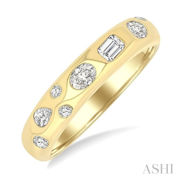 ASHI Mixed Shape Bezel Set Diamond Fashion Band 370G5PPFGYG