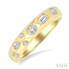 ASHI Mixed Shape Bezel Set Diamond Fashion Band 370G5PPFGYG
