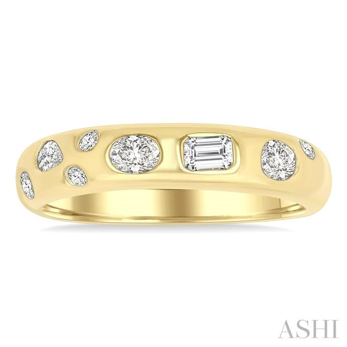 ASHI Mixed Shape Bezel Set Diamond Fashion Band 370G5PPFGYG
