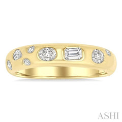ASHI Mixed Shape Bezel Set Diamond Fashion Band 370G5PPFGYG