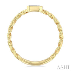 ASHI Emerald Shape Bezel Curb Diamond Fashion Ring 370X7PPFGYG-OC