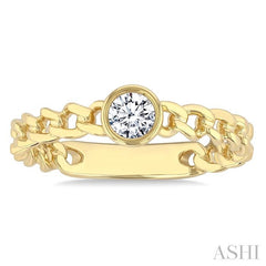 ASHI Round Shape Bezel Curb Diamond Fashion Ring 370X7PPFGYG-RD
