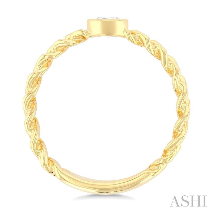 ASHI Round Shape Bezel Curb Diamond Fashion Ring 370X7PPFGYG-RD