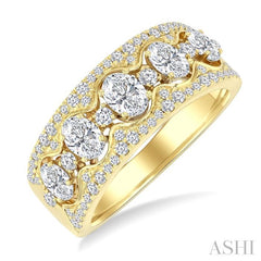 ASHI Oval Shape 5 Stone Diamond Fashion Band 371J0PPFGYG-1.20