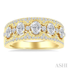 ASHI Oval Shape 5 Stone Diamond Fashion Band 371J0PPFGYG-1.20