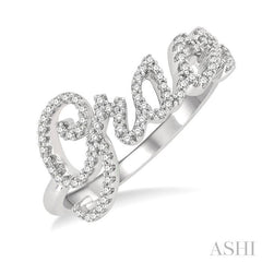 ASHI Script 'Grace' Diamond Name Ring 371P6PPTSWG