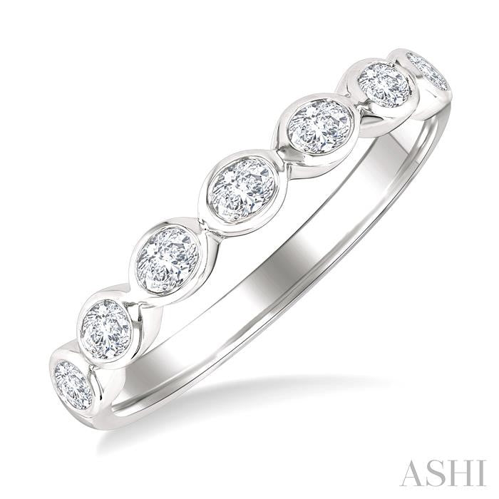 ASHI Oval Shape East-West Bezel Set Diamond Fashion Band 372E2PPFGWG-OV