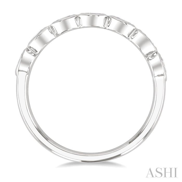 ASHI Oval Shape East-West Bezel Set Diamond Fashion Band 372E2PPFGWG-OV