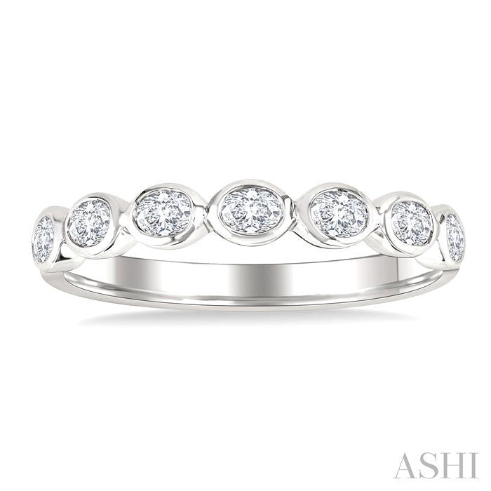 ASHI Oval Shape East-West Bezel Set Diamond Fashion Band 372E2PPFHWG-OV