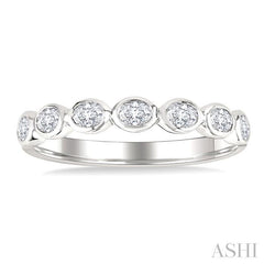 ASHI Oval Shape East-West Bezel Set Diamond Fashion Band 372E2PPFHWG-OV