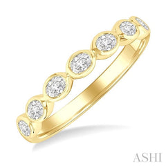 ASHI Oval Shape East-West Bezel Set Diamond Fashion Band 372E2PPFHYG-OV