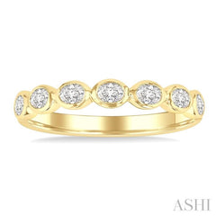 ASHI Oval Shape East-West Bezel Set Diamond Fashion Band 372E2PPFHYG-OV
