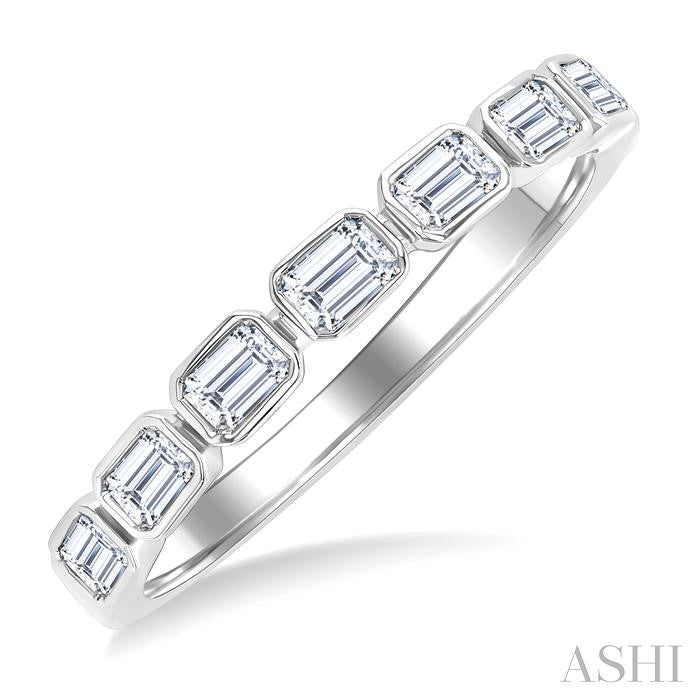 ASHI Emerald Shape East-West Bezel Set Diamond Fashion Band 372E3PPFGWG-OC