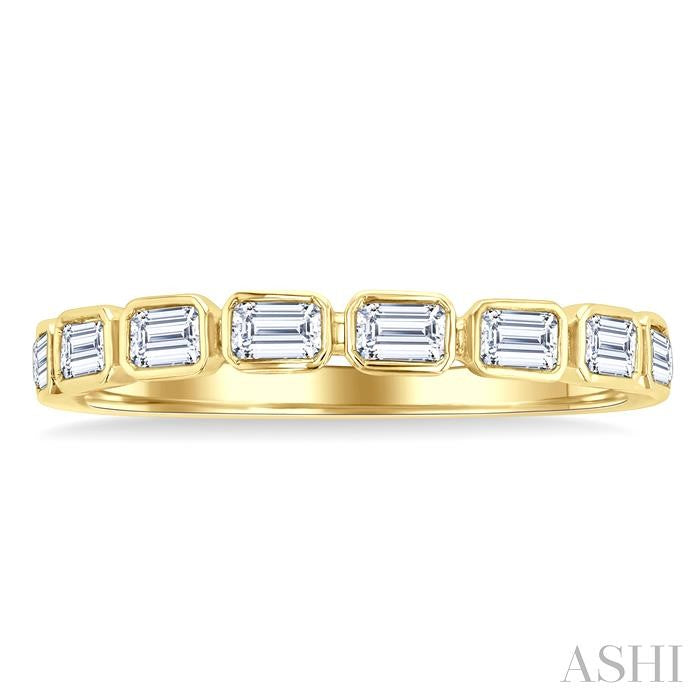 ASHI Emerald Shape East-West Bezel Set Diamond Fashion Band 372E3PPFGYG-OC