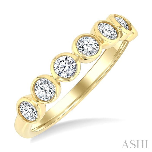 ASHI Round Shape Bezel Set Diamond Fashion Band 372E3PPFGYG-RD