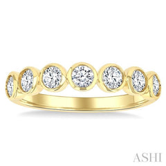 ASHI Round Shape Bezel Set Diamond Fashion Band 372E3PPFGYG-RD