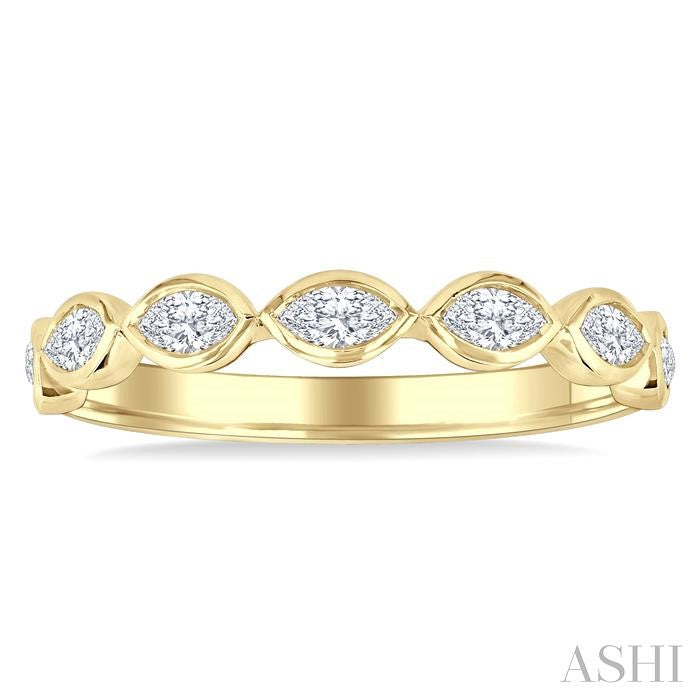 ASHI Marquise Shape East-West Bezel Set Diamond Fashion Band 372E3PPFHYG-MQ