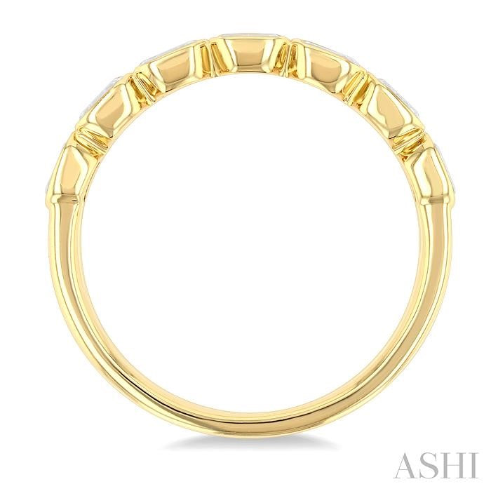 ASHI Emerald Shape East-West Bezel Set Diamond Fashion Band 372E3PPFHYG
