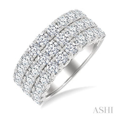 ASHI Three Row Diamond Wedding Band 372G0PPFGWG-3.00