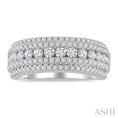 ASHI Five Row Diamond Fashion Band 372X0PPFGWG-1.25