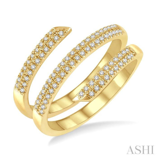 ASHI Spiral Diamond Fashion Open Ring 373C6PPTSYG