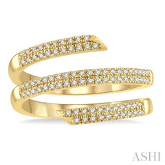 ASHI Spiral Diamond Fashion Open Ring 373C6PPTSYG