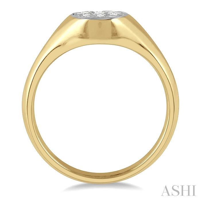 ASHI Round Shape Lovebright Essential Diamond Signet Ring 373M5PPFHYW